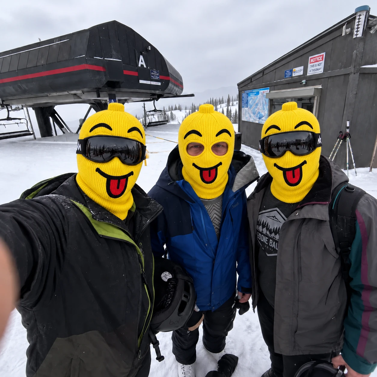 Yellow Lego Head ski mask