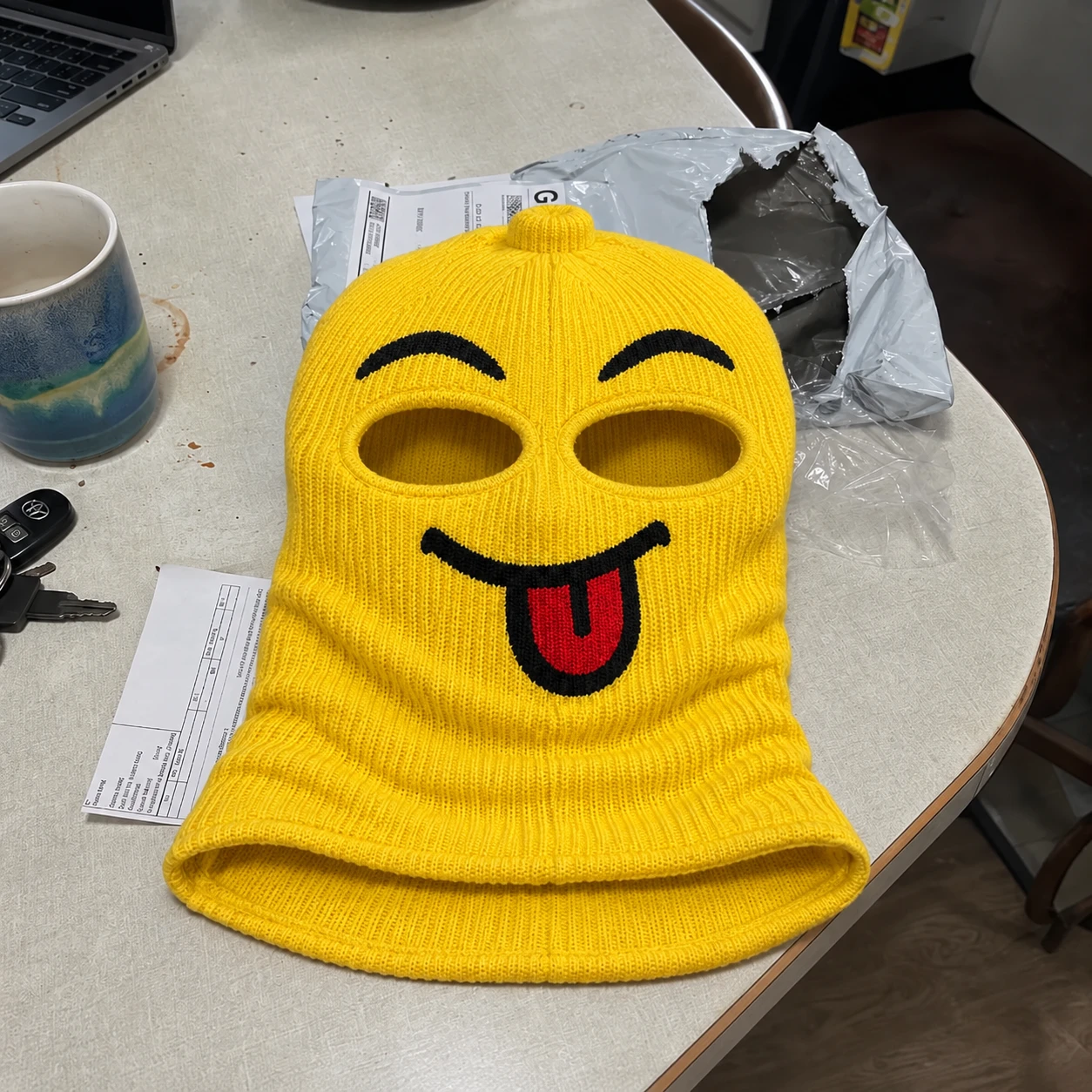 Yellow Lego Head ski mask